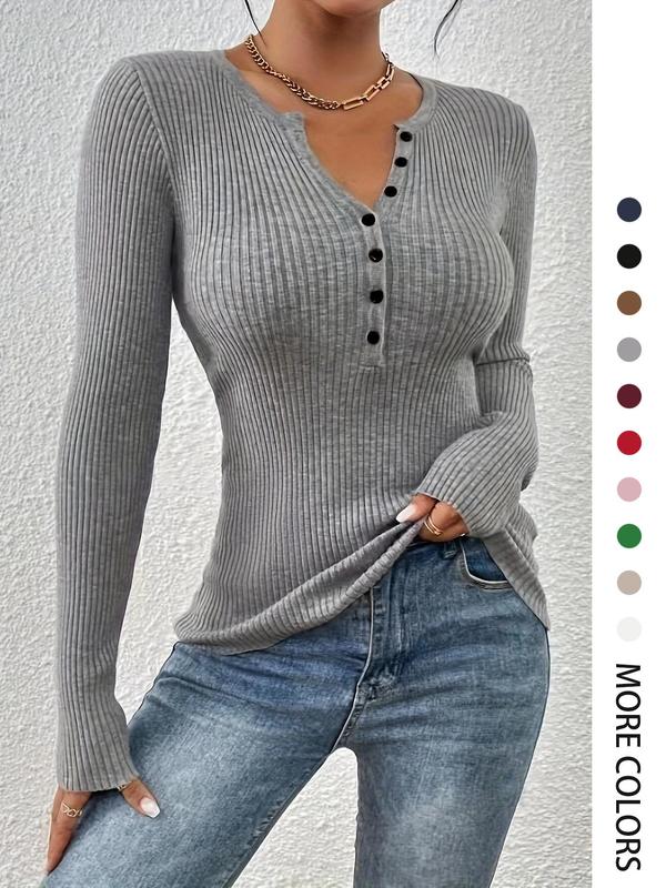 Sasha - Elegant Chic Slim Fit Long Sleeve Round Neck Top