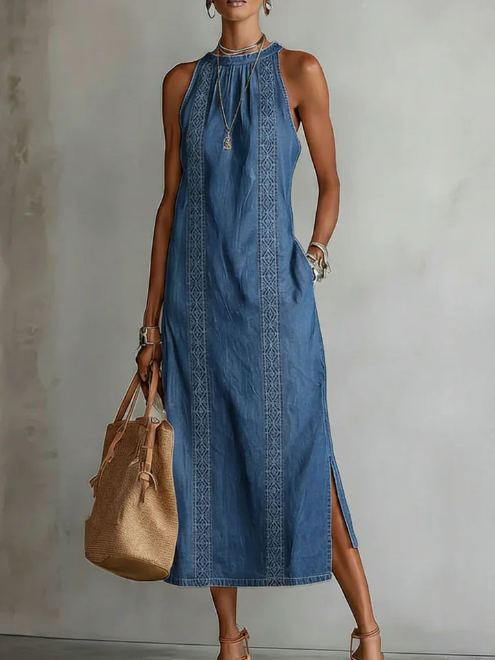 Julia | Denim Dress with Vintage Lace Details