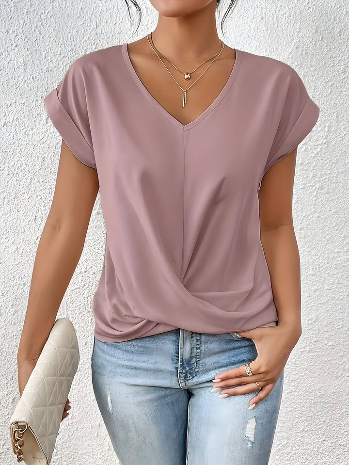 Meika – Classic Twist Detail V-Neck Top
