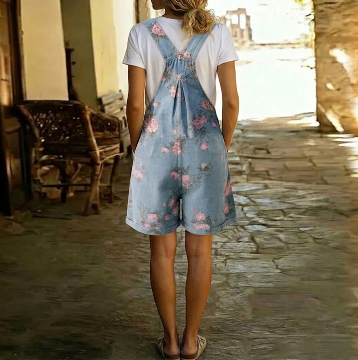 Judy | Vintage Floral Denim Dungarees