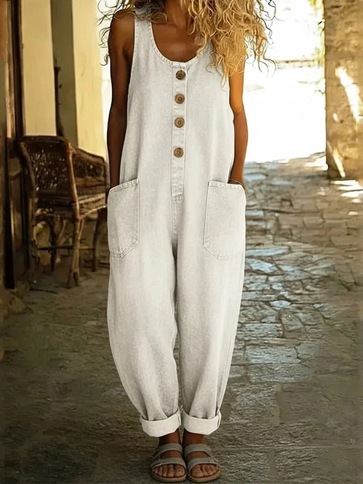 Ruth | Vintage Washed Denim Dungarees